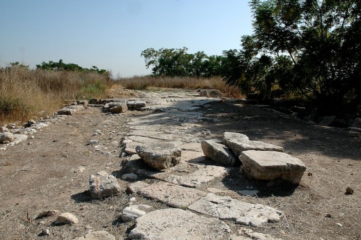 De oude Romeinse weg in Antipatris. Foto: © Alfred Muller 