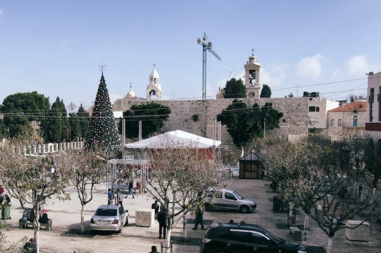 Het Geboorteplein in Bethlehem, met op de achtergrond de Geboortekerk.