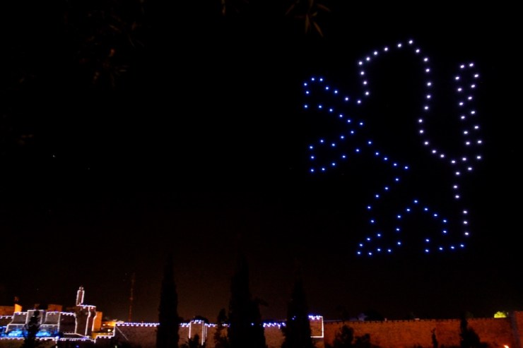 Jerusalem 50 multimediashow på murene 21.5.2017 løven (H.N.)